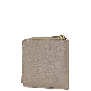 Celine card gray L leather compact Wallet zipper